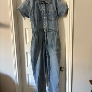Celebrity Pink Blue Women's Denim Jumpsuit
